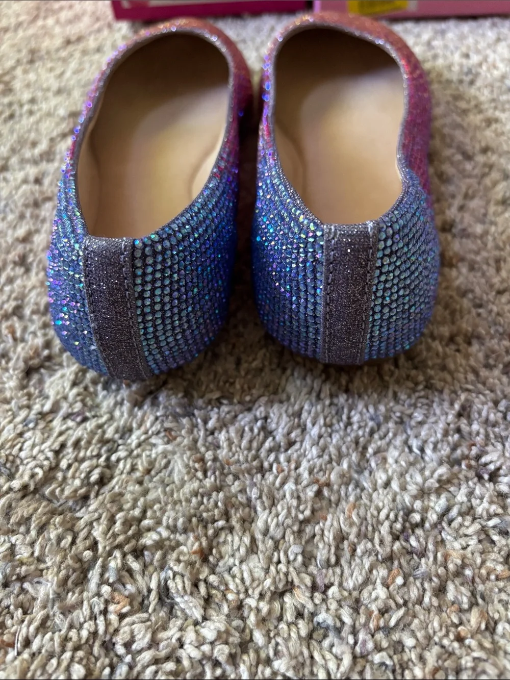 GB girls Pink Iridescent Crystal Ballet Flats size 1
